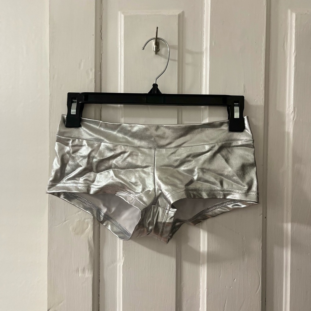 iHeart Raves Silver Metallic Shorts